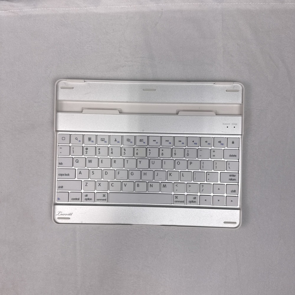 Luvvitt Bluetooth Keyboard Case for iPad Silver White Wireless Portable Slim